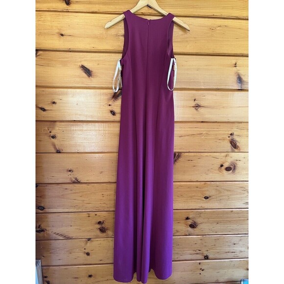 David Bridal Side Cut Outs Berry Crepe Sheath Women’s Dress Size 2 - Picture 6 of 7